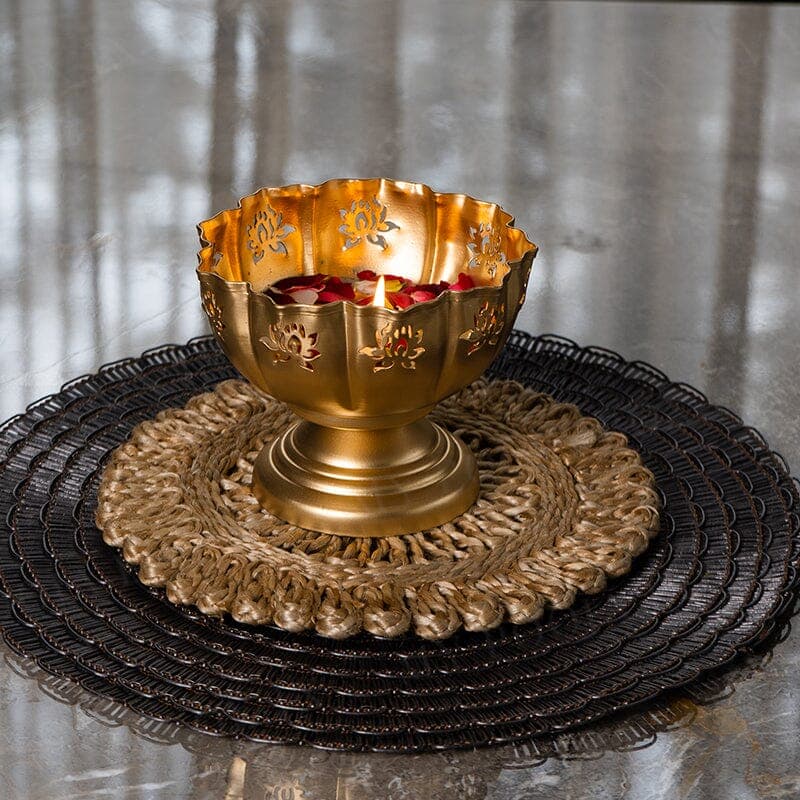 Spherevant Gold Brass Decorative Bowl Set For Pooja Pack Of 3