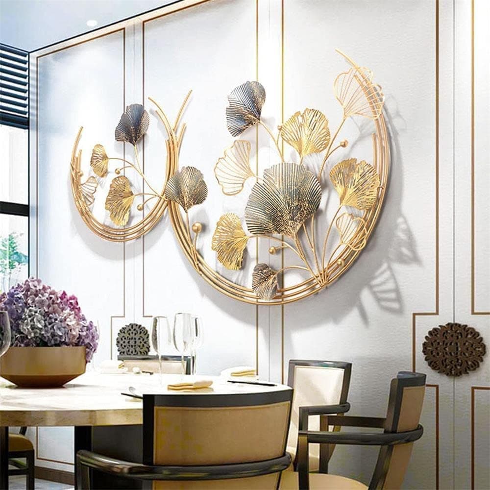 Gold Metal Wall Art For Home Decor Pack Of 2