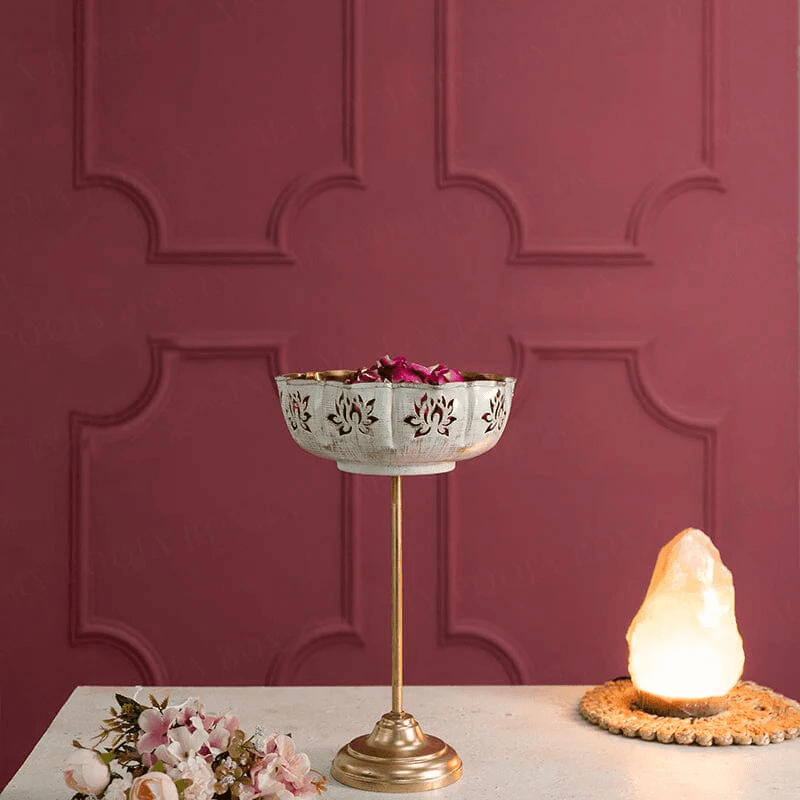 Spherevant White And Gold Brass Decorative Bowl Set For Home Decor