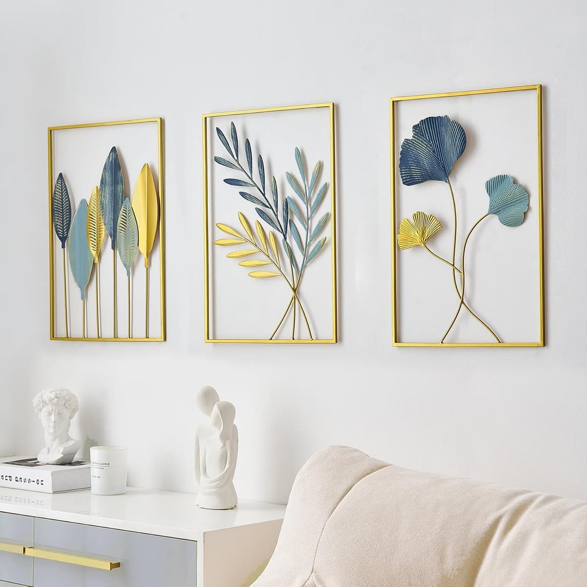 Gold Metal Wall Art For Pooja Pack Of 3