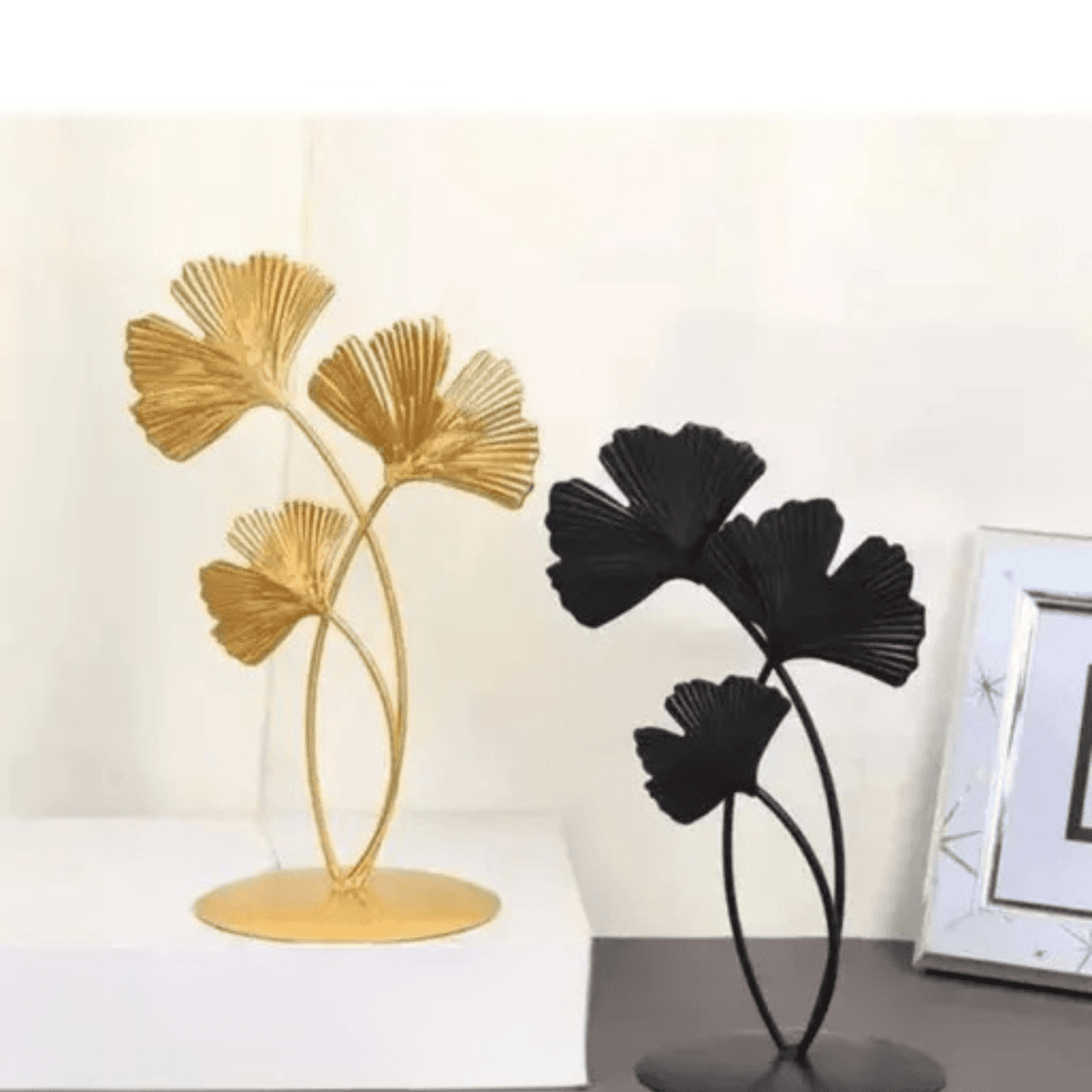 Spherevant Gold And Black Metal Decorative Showpiece For Home Decor Pack Of 2