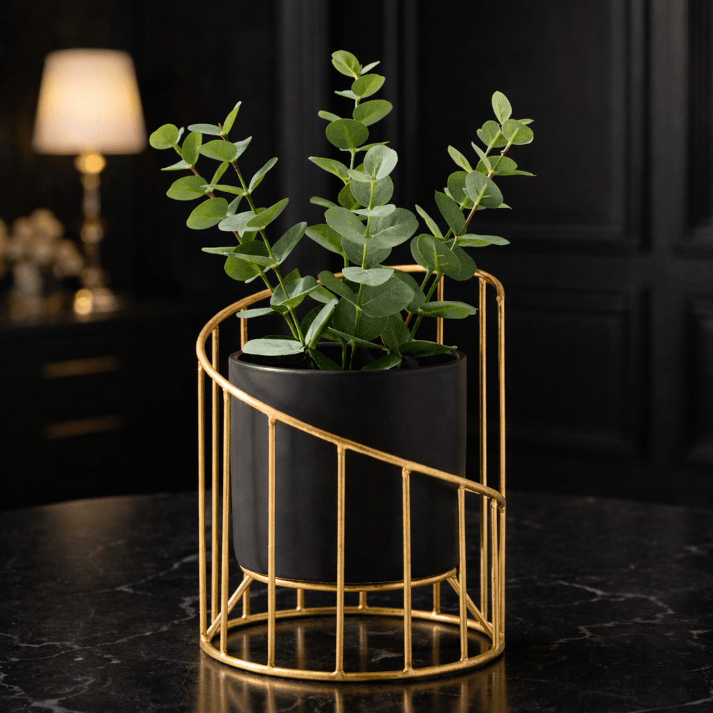 Gold Metal Plant Stand For Home Decor