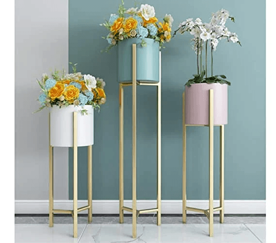 Spherevant Multicolor Metal Plant Stand For Home Decor Pack Of 3