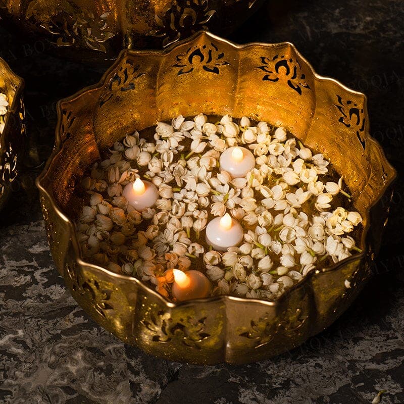Spherevant Gold Metal Decorative Bowl For Home Decor